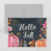 Hallo Herfst wenskaart met bloemen Briefkaart (Voorkant / Achterkant)
