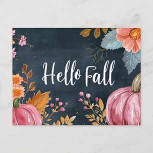 Hallo Herfst wenskaart met bloemen Briefkaart