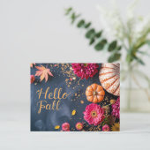 Hallo Herfst wenskaart met bloemen Briefkaart (Staand voorkant)