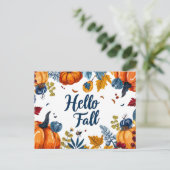 Hallo Herfst wenskaart met bloemen Briefkaart (Staand voorkant)