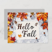 Hallo Herfst wenskaart met bloemen Briefkaart (Voorkant / Achterkant)