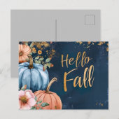 Hallo Herfst wenskaart met bloemen Briefkaart (Voorkant / Achterkant)