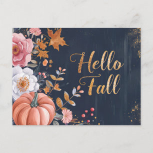 Hallo Herfst wenskaart met bloemen Briefkaart