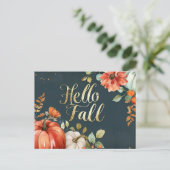 Hallo Herfst wenskaart met bloemen Briefkaart (Staand voorkant)