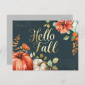 Hallo Herfst wenskaart met bloemen Briefkaart (Voorkant / Achterkant)
