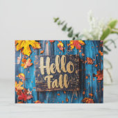 Hallo Herfst wenskaart met bloemen Kaart (Staand voorkant)