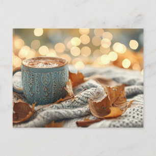 Hallo Herfst wenskaart met mok Briefkaart