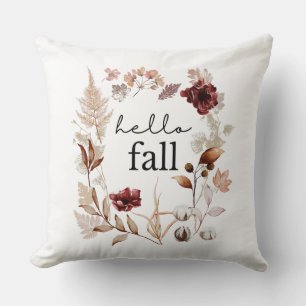 hallo Herfst Wilde bloem en Autumn Leaves Kussen