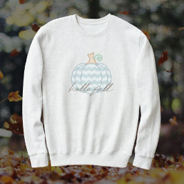 hallo Herfst - Wit + Blauw Chevron Autumn Pumpkin Trui