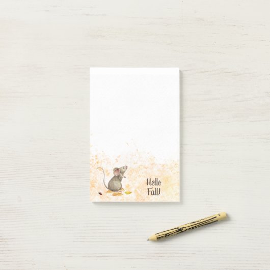 hallo Herfst Woodland Mouse Post-it® Notes (Op bureau)