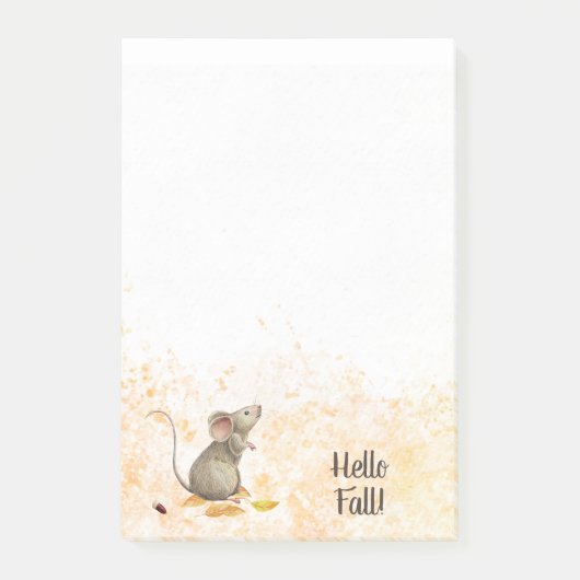 hallo Herfst Woodland Mouse Post-it® Notes (Voorkant)