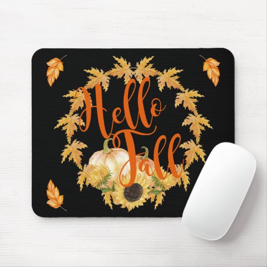 hallo Herfst Wreath Graphic Muismat (Met muis)