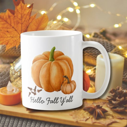 Hallo Herfst Y'all Pumpkin Spice Cozy Autumn Koffiemok