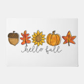 hallo Herfst Zonnebloembladeren en pompoen Deurmat (Voorkant)
