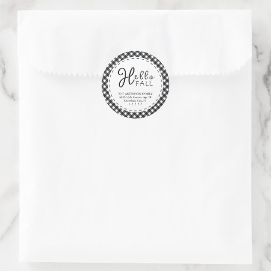 hallo Herfst | Zwarte en witte buffels Thanksgivin Ronde Sticker (Tas)