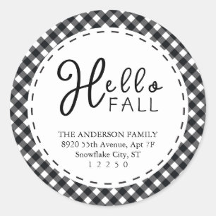 hallo Herfst   Zwarte en witte buffels Thanksgivin Ronde Sticker