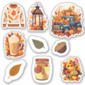 Hallo Herfstblad van 9 stickers (Voorkant)