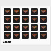 hallo Herfsttypografie shirt Vierkante Sticker (Vel)