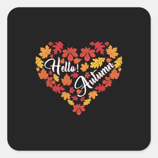hallo Herfsttypografie shirt Vierkante Sticker (Voorkant)