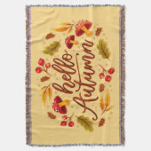 Hallo Herfstvalkruid Herfst Kleur Bladeren Deken (Voorkant Verticaal)