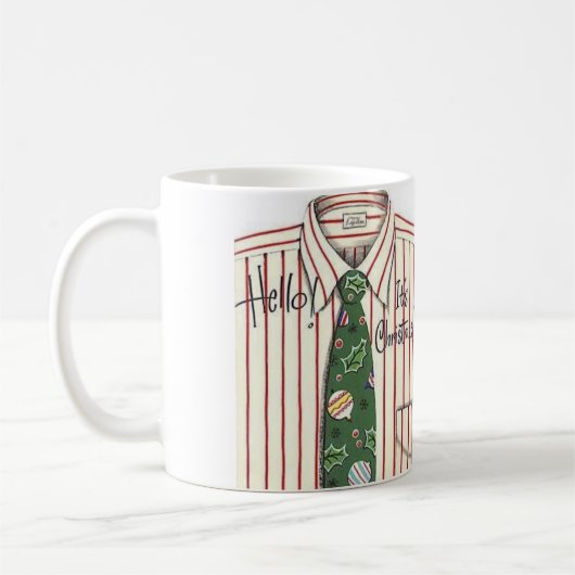 Hallo Het Is Kerstmis Overhemd en Das Koffiemok (Links)