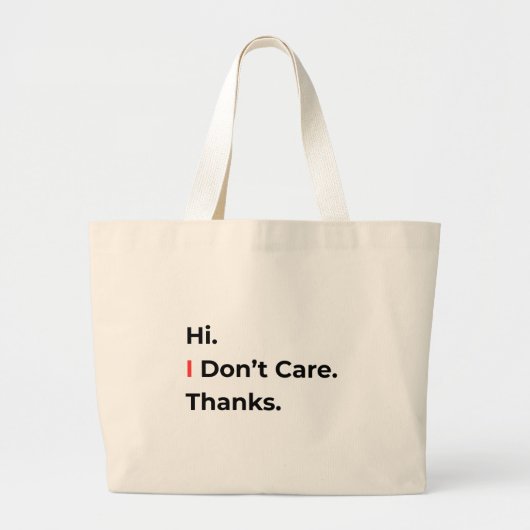 Hallo, het kan me niets schelen, dank je, boodscha grote tote bag (Voorkant)