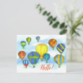 Hallo Hete luchtballon Briefkaart (Staand voorkant)