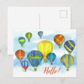 Hallo Hete luchtballon Briefkaart (Voorkant / Achterkant)