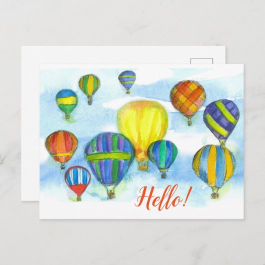 Hallo Hete luchtballon Briefkaart (Voorkant / Achterkant)