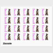 Hallo Hi Boxer Puppy Dog PurpleGroet Sticker (Vel)