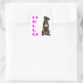 Hallo Hi Boxer Puppy Dog PurpleGroet Sticker (Tas)