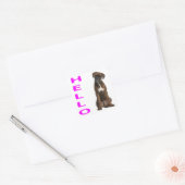 Hallo Hi Boxer Puppy Dog PurpleGroet Sticker (Envelop)