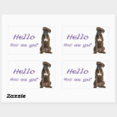Hallo Hi Boxer Puppy Hondengroet Sticker (Vel)