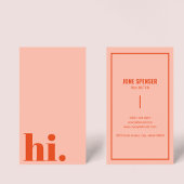 Hallo Hi Casual Rood & Roze Typografie Retro Visitekaartje