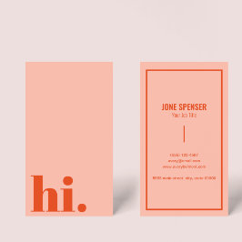 Hallo Hi Casual Rood & Roze Typografie Retro Visitekaartje