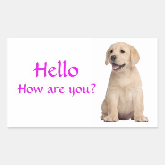 Hallo Hi Labrador Retriever Puppy Dog Stickers (Voorkant)