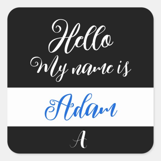 Hallo Hi "Mijn naam is"-Sticker instellen Vierkante Sticker (Voorkant)