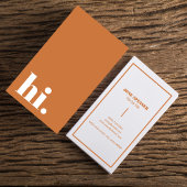 Hallo Hi? Terracotta Clean Eenvoudige Typografie C Visitekaartje