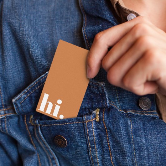 Hallo Hi? Terracotta Clean Eenvoudige Typografie C Visitekaartje