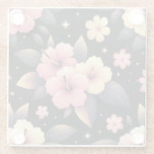 Hallo Hibiscus Glazen Onderzetter (Achterkant)