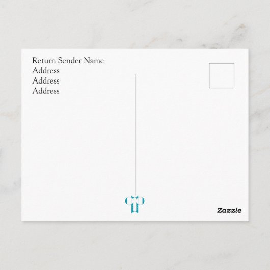 Hallo Hier | Mailbox en Bloemen Waterverf Briefkaart (Achterkant)