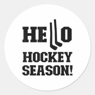 Hallo Hockeyseizoen Dubbele Hockeysticks IJshockey Ronde Sticker