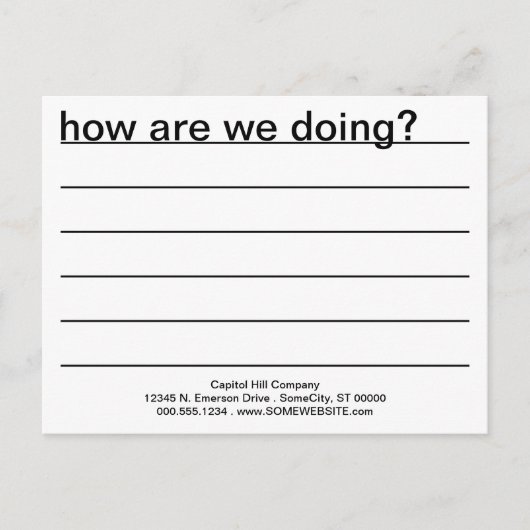 hallo, hoe gaat het? briefkaart (Voorkant)