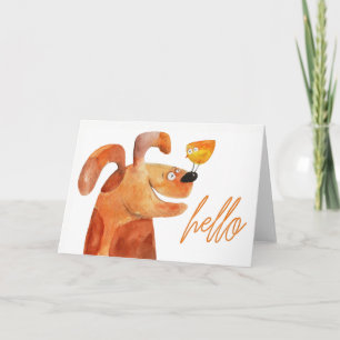 hallo "Hoe" in contact te houden Puppy & Vogel Bla Kaart