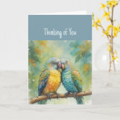 Hallo Hoi! Denk aan je tropische papegaaivogel Kaart (Gele Bloem)