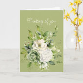 Hallo Hoi! Denken aan jou Witte Rozen Groen Kaart (Gele Bloem)