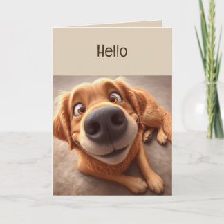 Hallo Hoi Ik denk aan je Leuk Grappige Hond Kaart