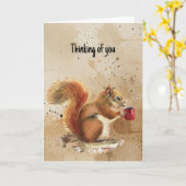 Hallo Hoi, ik denk aan je leuke eekhoorn dier Kaart (Gele Bloem)