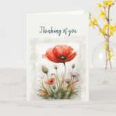 Hallo Hoi, Ik denk aan jou, Garden Poppy Flower Ar Kaart (Gele Bloem)