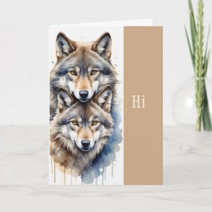 Hallo Hoi, ik denk aan jullie, twee wolven Kaart